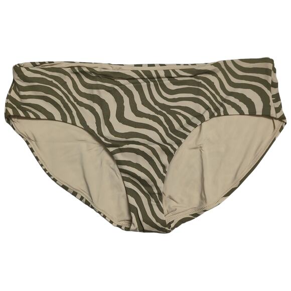 Andie The Hipster Bottom Bias Stripe Olive Animal Print Zebra Size M New - Picture 2 of 12